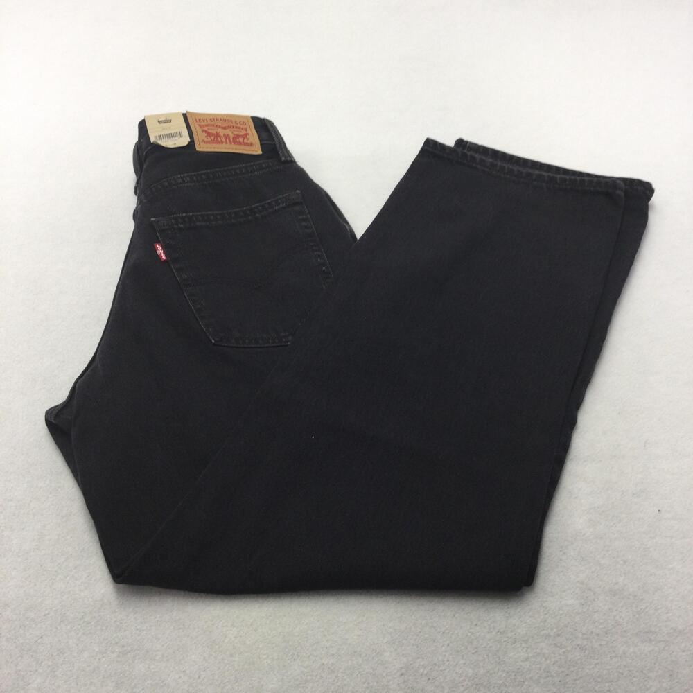Levis 94 Baggy Jeans Womens 28x31 Black Charcoal Wash Relaxed Straight Denim